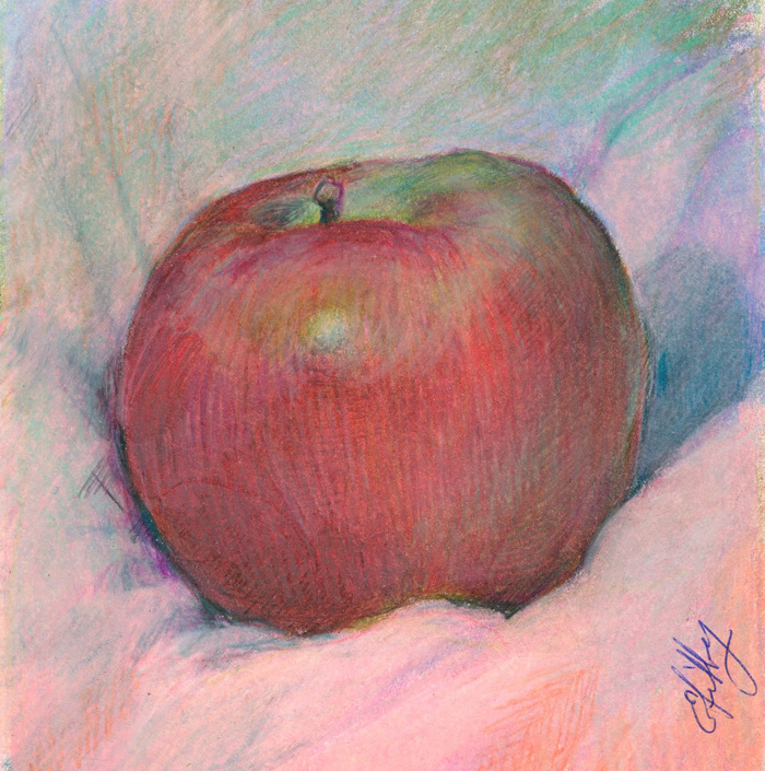 Colored Pencil Apple